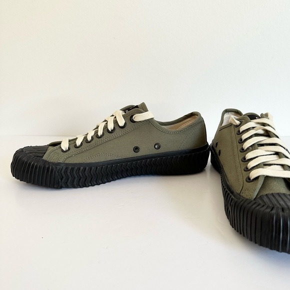EXCELSIOR Unisex Industrial Classic Army Green Canvas Bolt Low Top Sneakers - Picture 6 of 11
